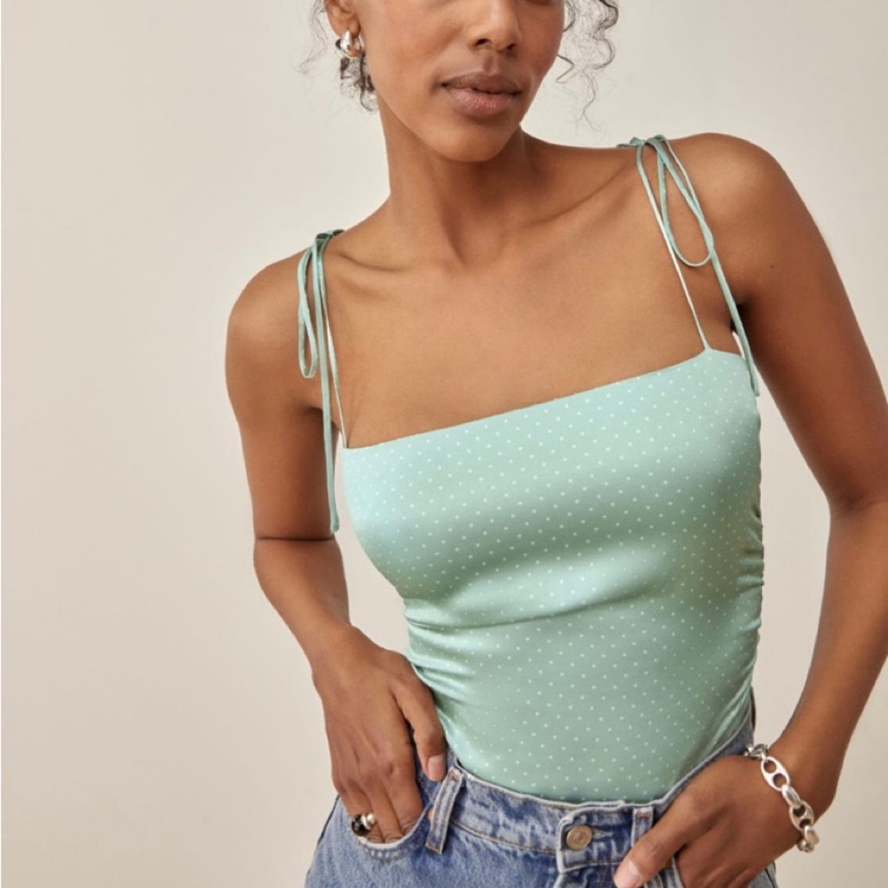 Reformation Lucrezia Silk Top In Verine Size 8 - Picture 2 of 14